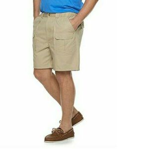 Big Mens Croft & Barrow Side Elastic Cargo Shorts 9" inseam Size 50 inch NWT